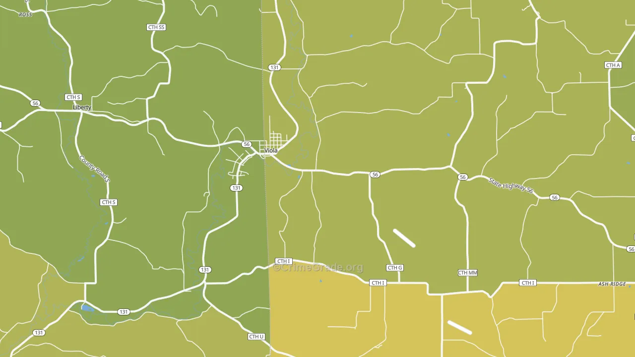 54664, WI Map of Vehicle Theft Rates