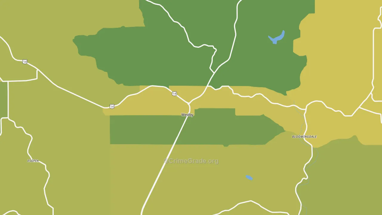 54667, WI Map of Vehicle Theft Rates
