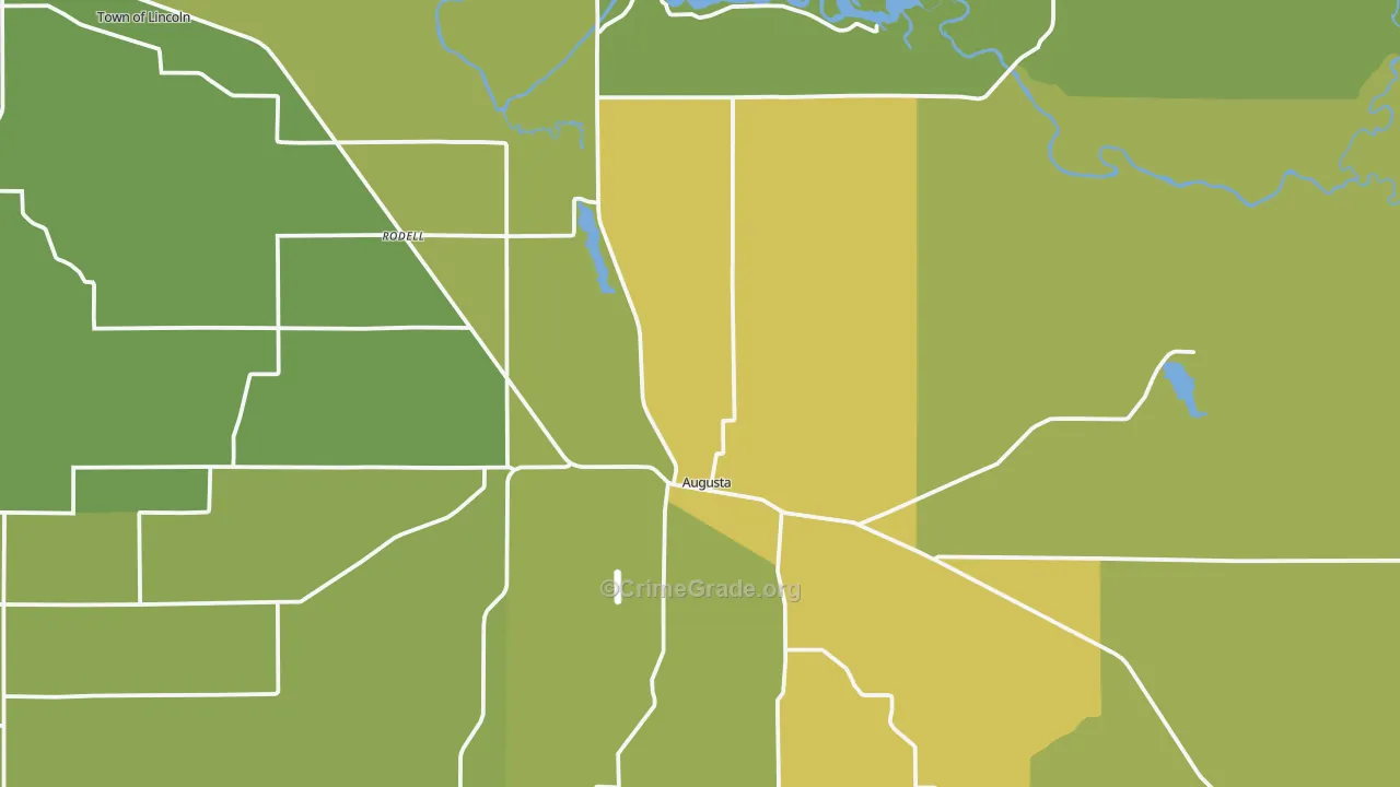 54722, WI Map of Vehicle Theft Rates