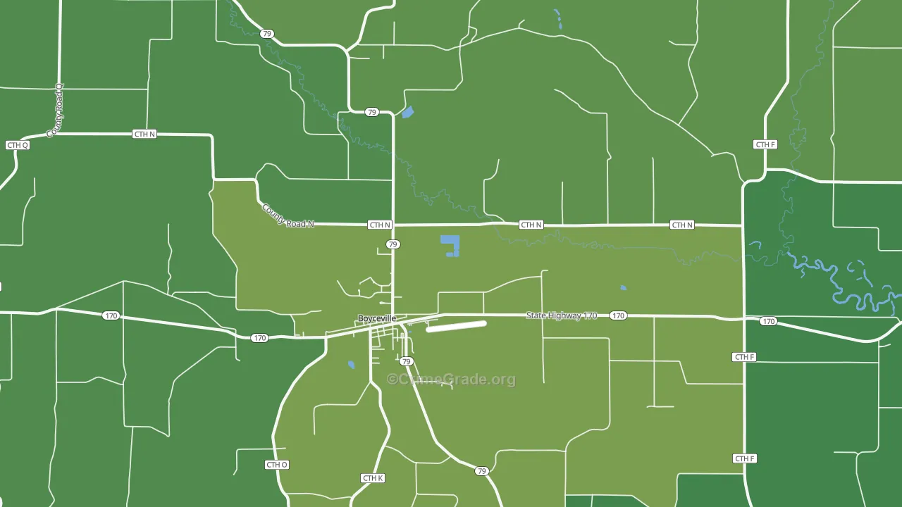 54725, WI Map of Vehicle Theft Rates