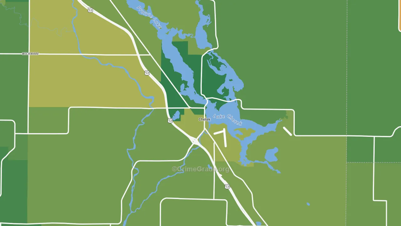 54728, WI Map of Vehicle Theft Rates
