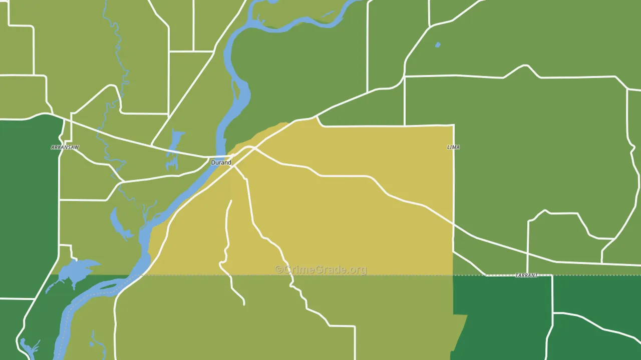 54736, WI Map of Vehicle Theft Rates