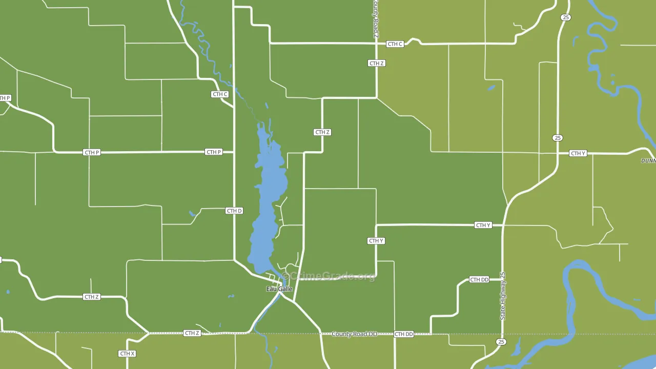 54737, WI Map of Vehicle Theft Rates