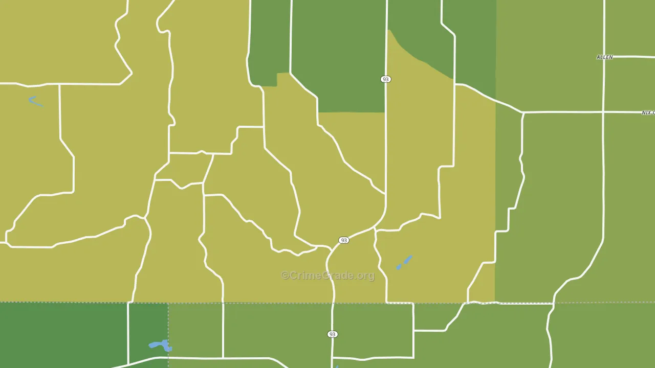 54738, WI Map of Vehicle Theft Rates