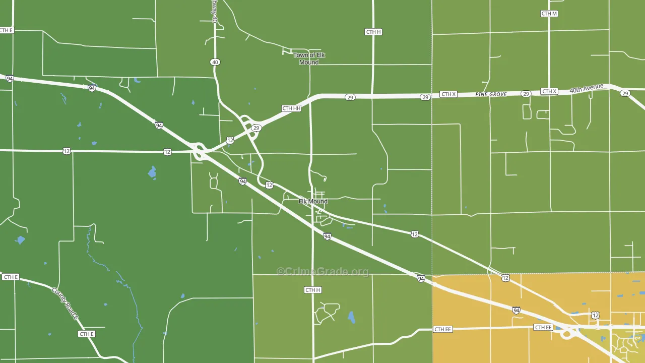 54739, WI Map of Vehicle Theft Rates