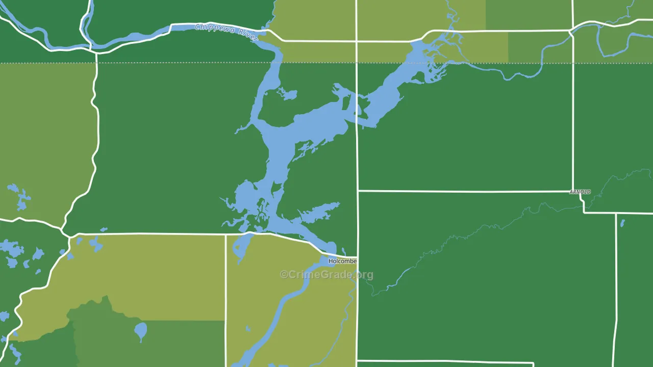 54745, WI Map of Vehicle Theft Rates