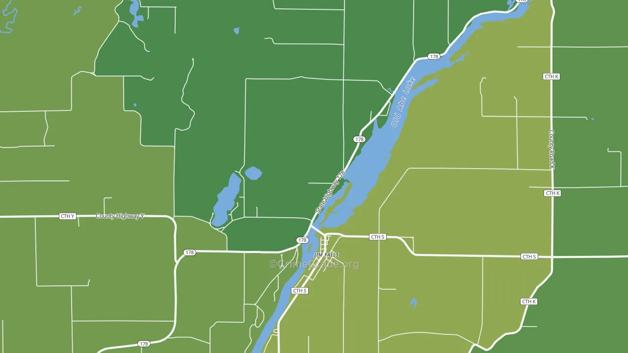 54748, WI Map of Vehicle Theft Rates