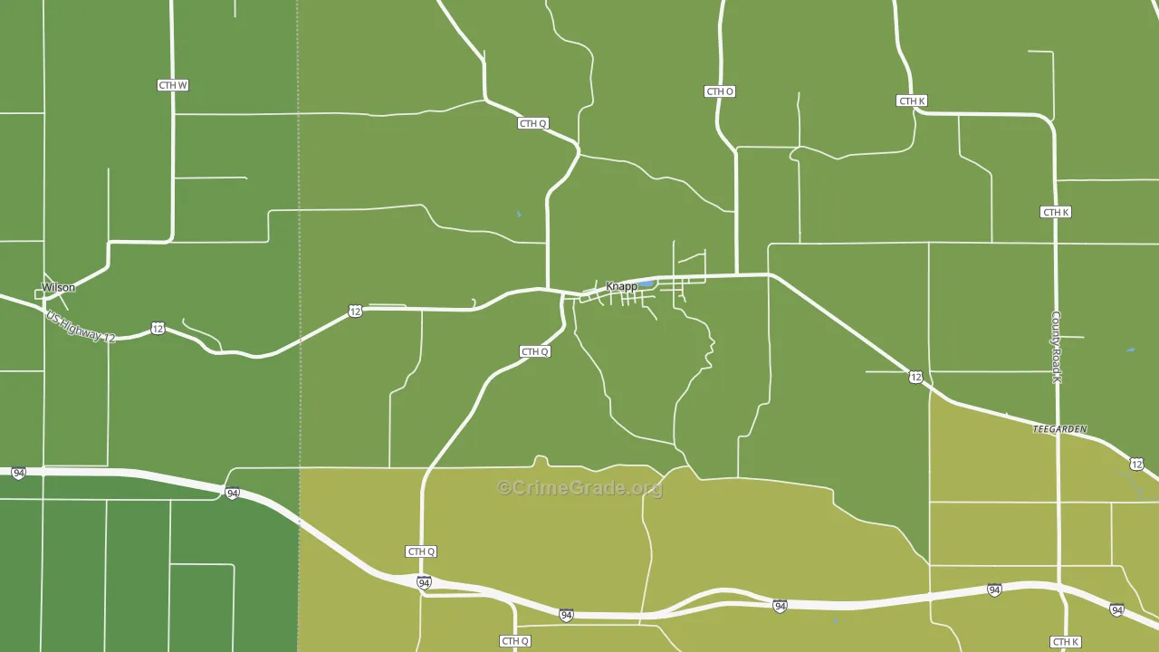 54749, WI Map of Vehicle Theft Rates