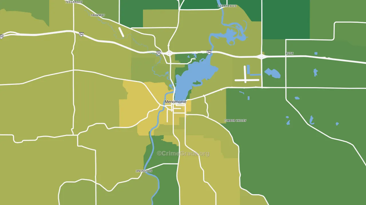 54751, WI Map of Vehicle Theft Rates