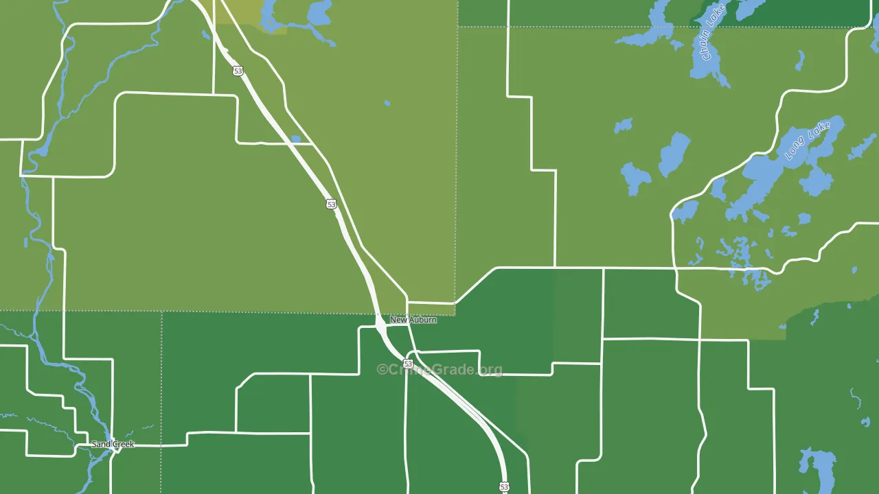 54757, WI Map of Vehicle Theft Rates