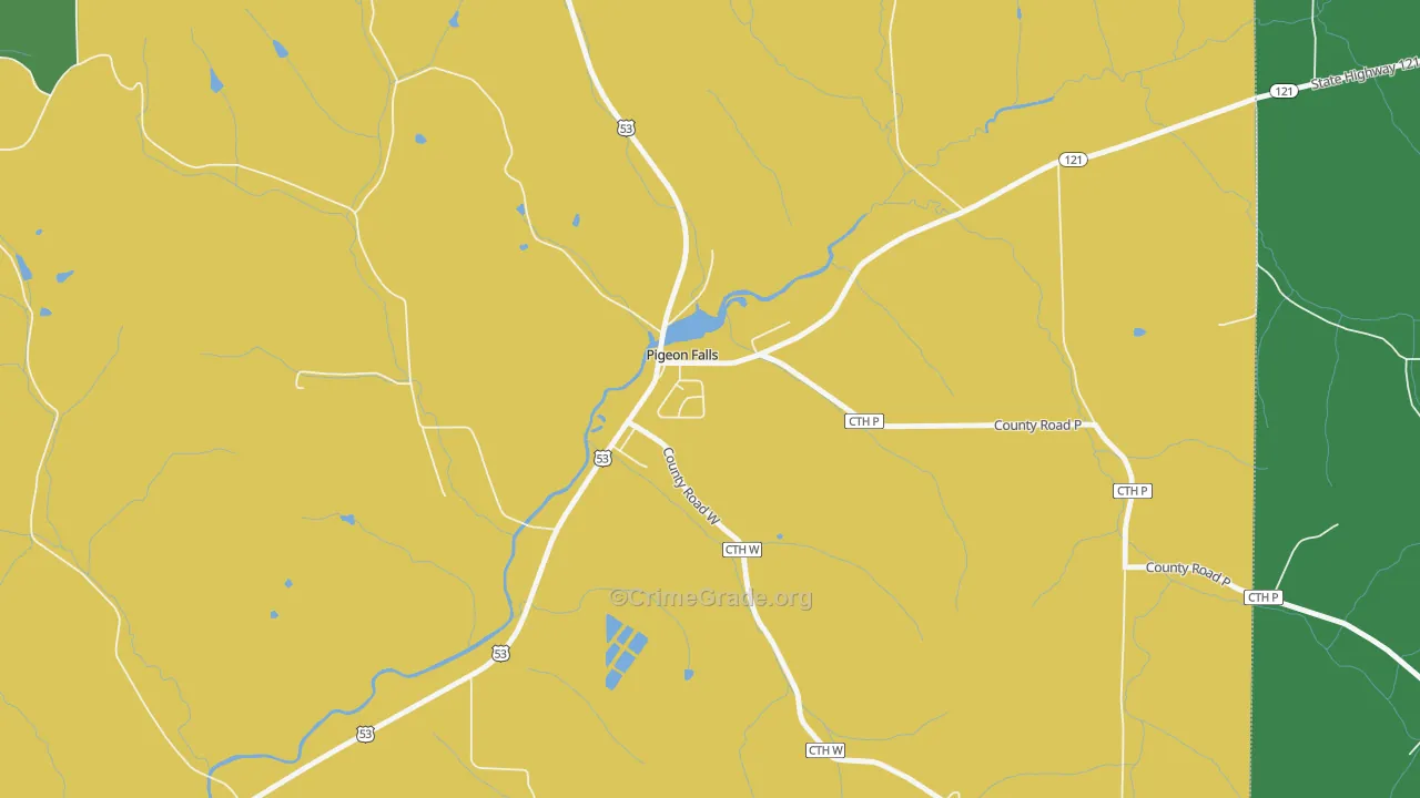 54760, WI Map of Vehicle Theft Rates