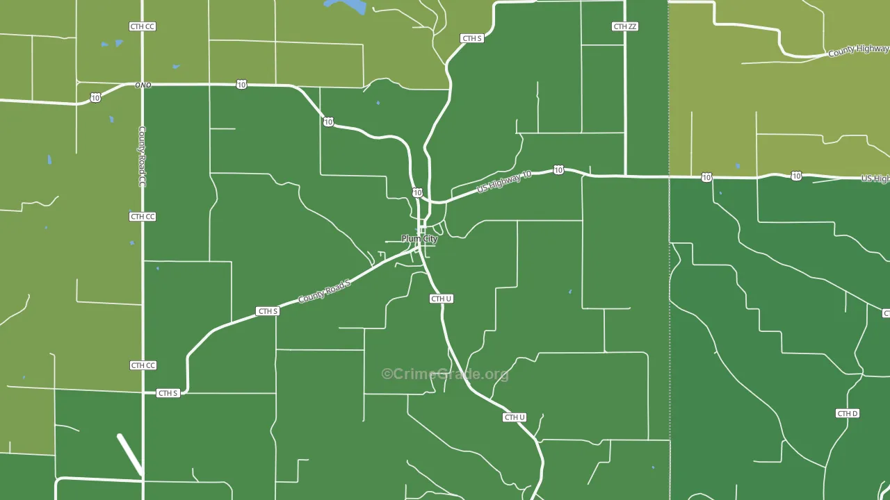 54761, WI Map of Vehicle Theft Rates