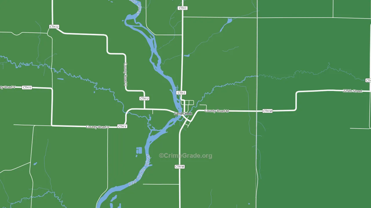 54765, WI Map of Vehicle Theft Rates