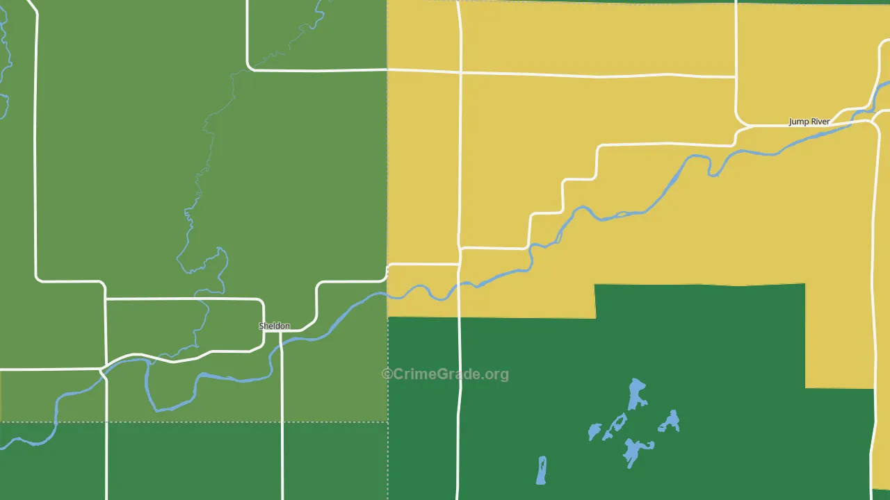 54766, WI Map of Vehicle Theft Rates