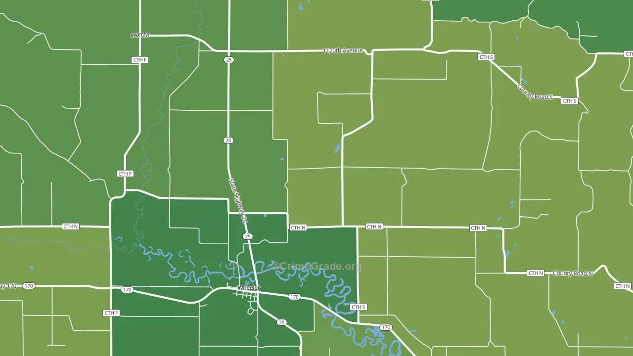 54772, WI Map of Vehicle Theft Rates
