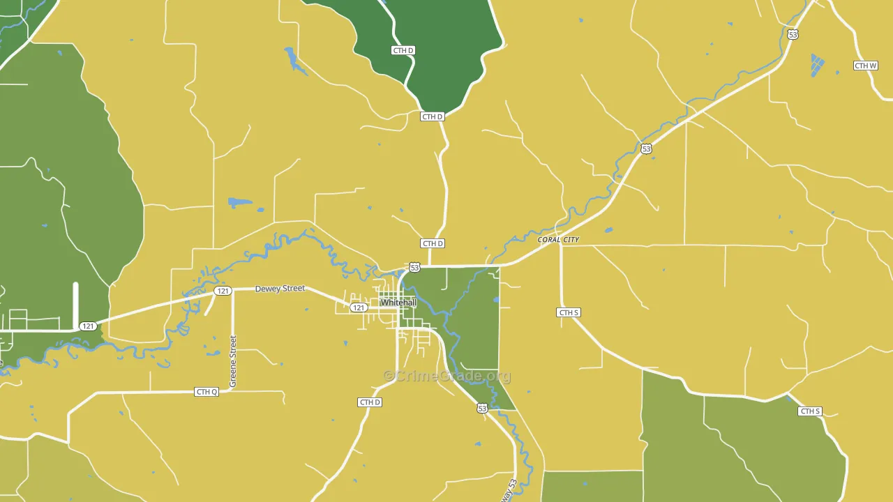 54773, WI Map of Vehicle Theft Rates