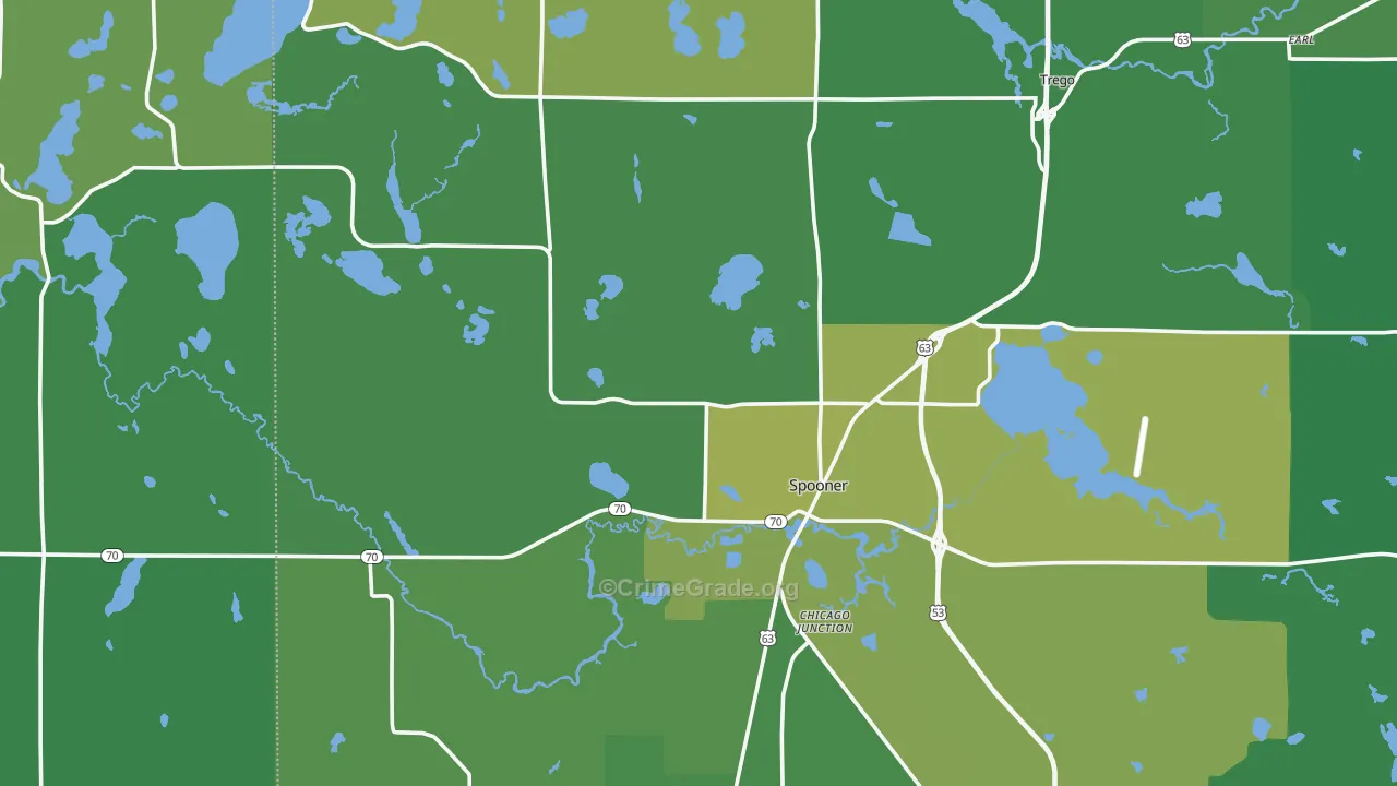 54801, WI Map of Vehicle Theft Rates