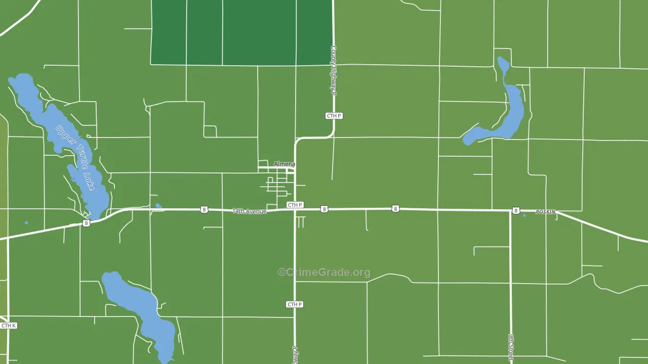 54805, WI Map of Vehicle Theft Rates