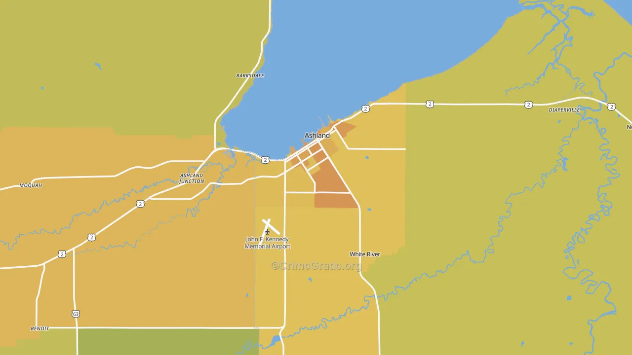 54806, WI Map of Vehicle Theft Rates