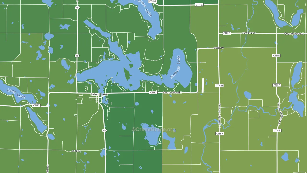 54810, WI Map of Vehicle Theft Rates