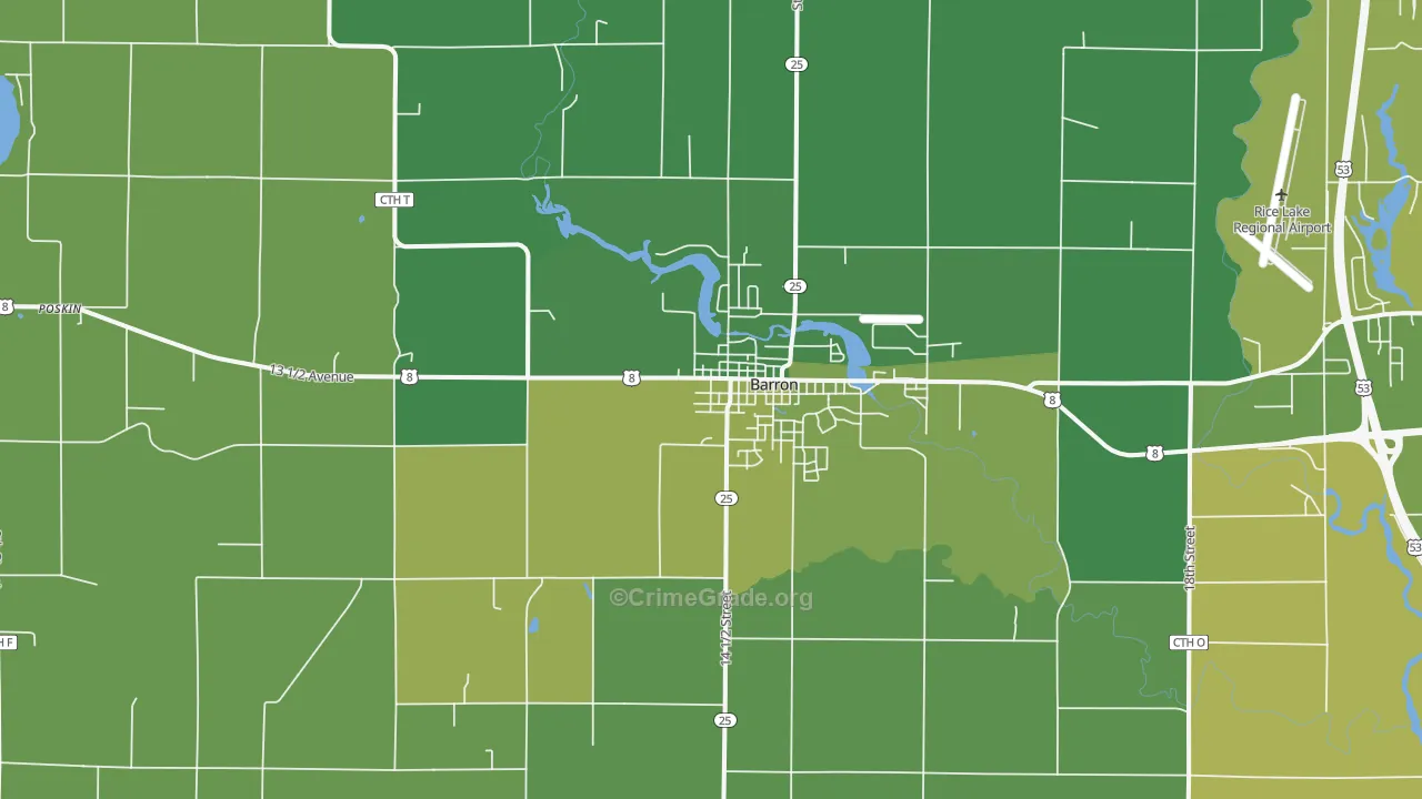 54812, WI Map of Vehicle Theft Rates
