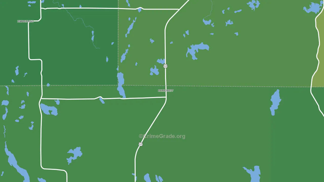 54813, WI Map of Vehicle Theft Rates