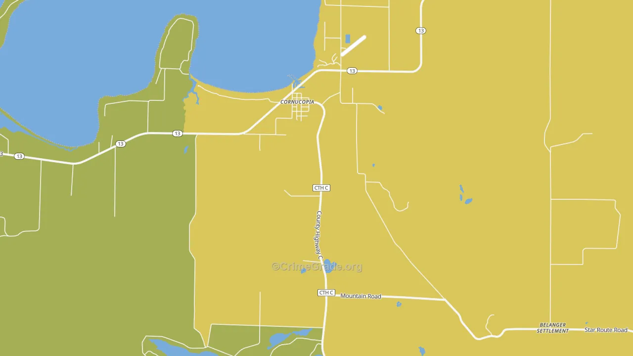 54827, WI Map of Vehicle Theft Rates