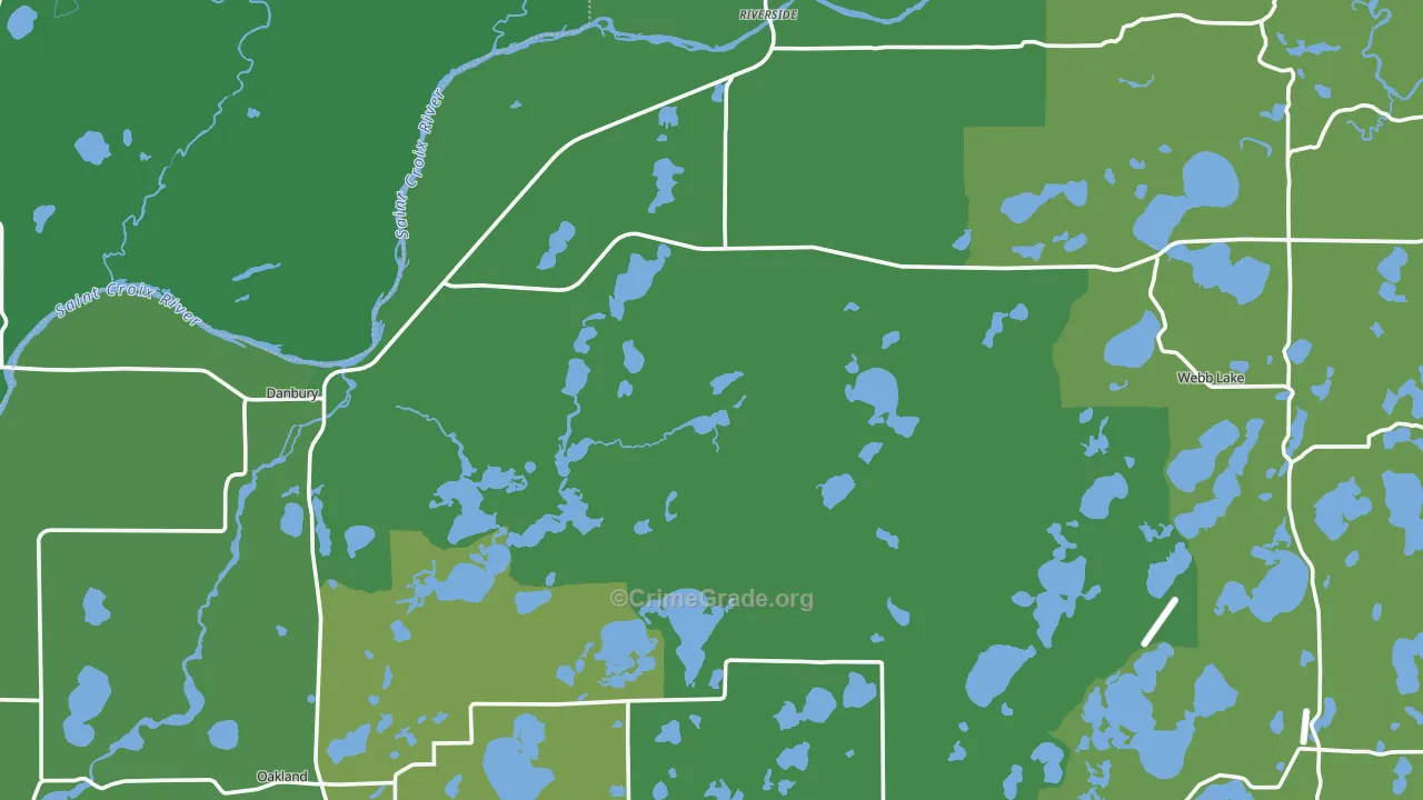 54830, WI Map of Vehicle Theft Rates