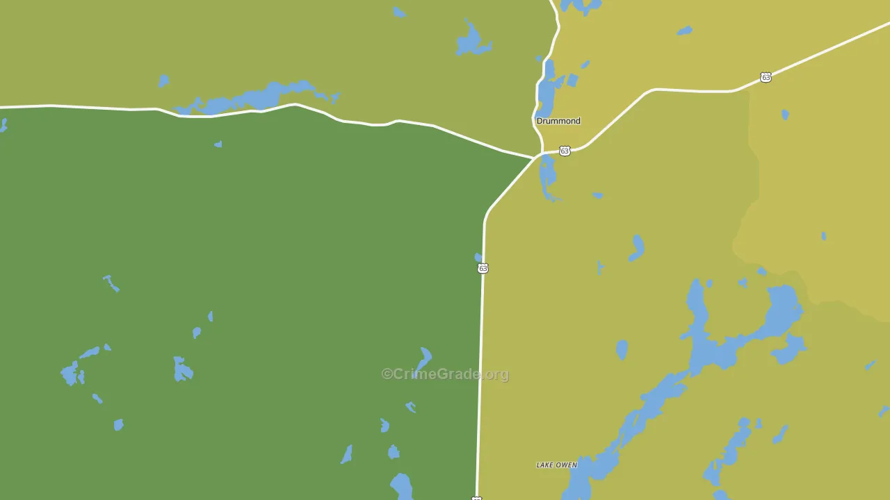 54832, WI Map of Vehicle Theft Rates