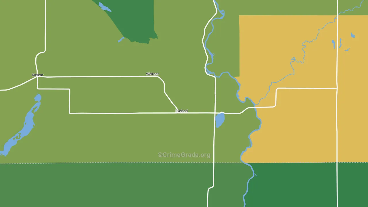 54835, WI Map of Vehicle Theft Rates