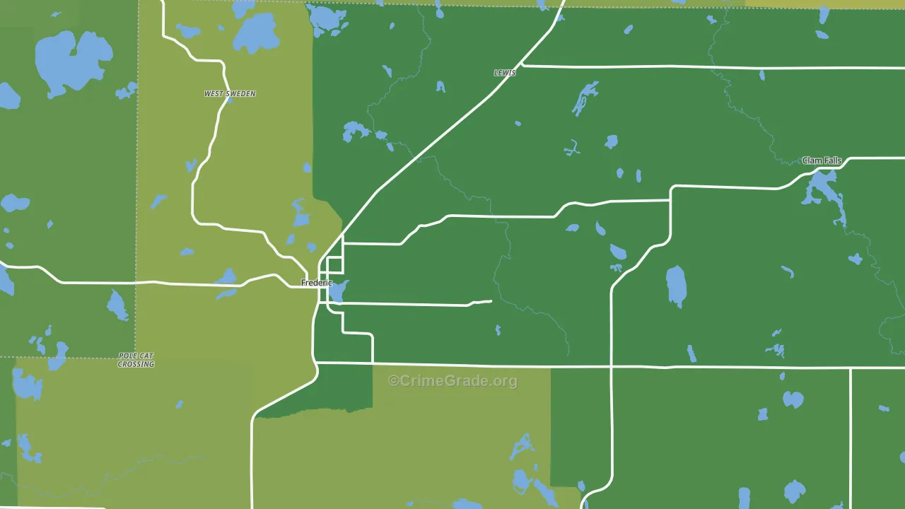 54837, WI Map of Vehicle Theft Rates
