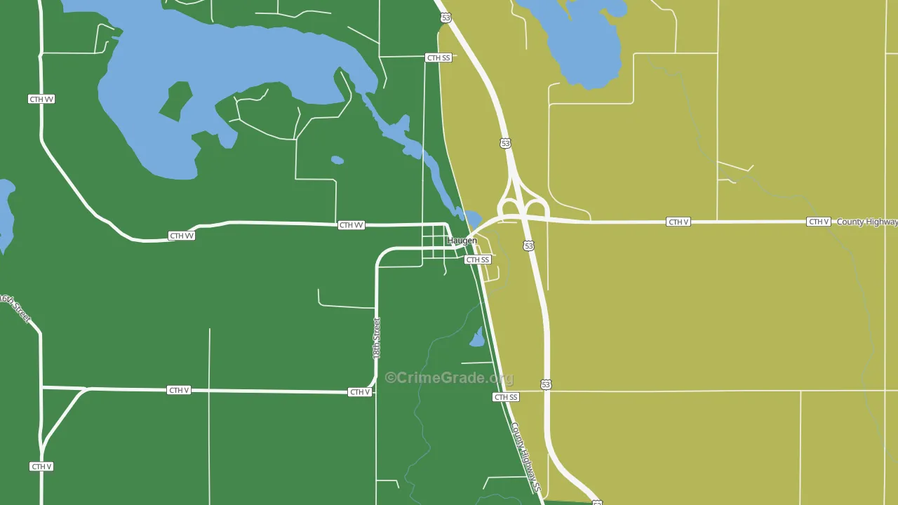 54841, WI Map of Vehicle Theft Rates