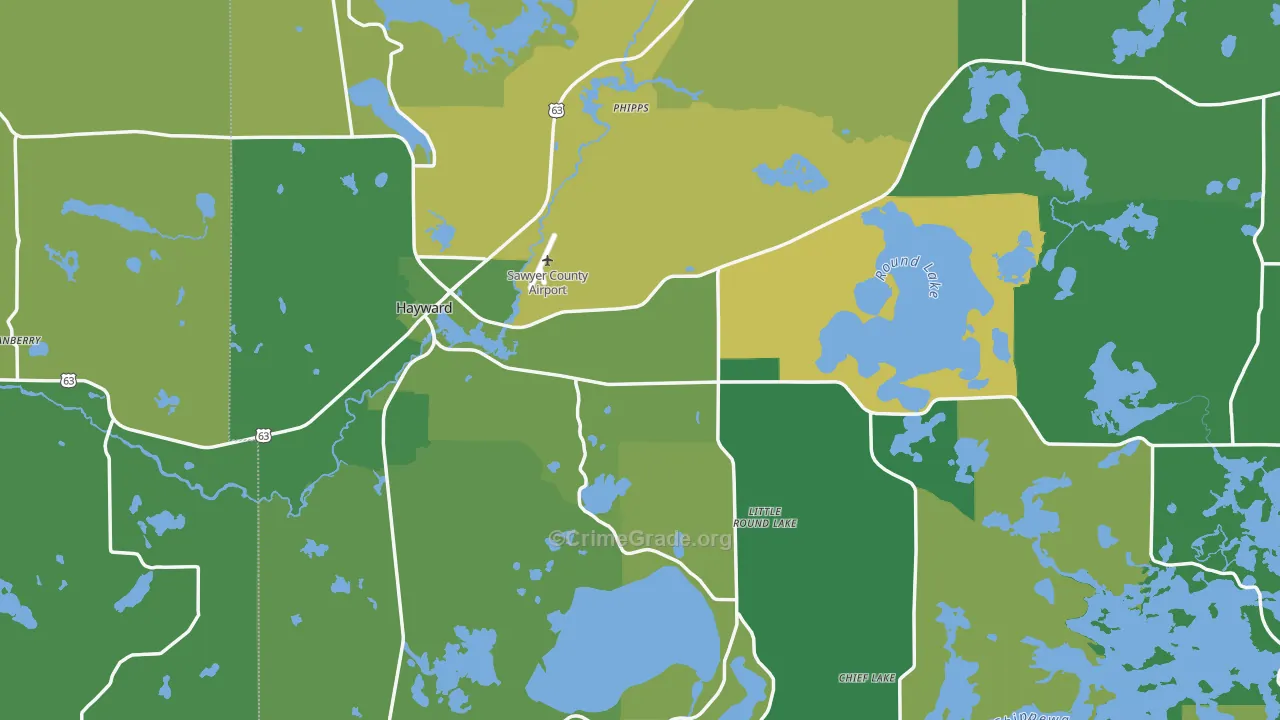 54843, WI Map of Vehicle Theft Rates