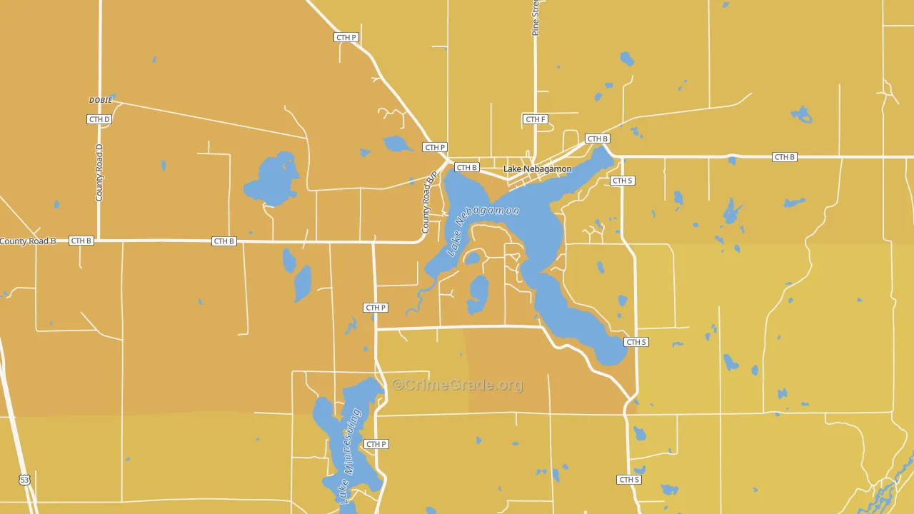 54849, WI Map of Vehicle Theft Rates