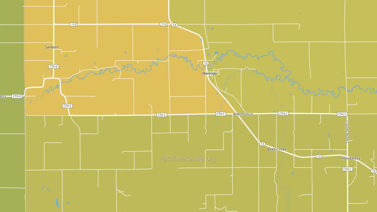 54855, WI Map of Vehicle Theft Rates