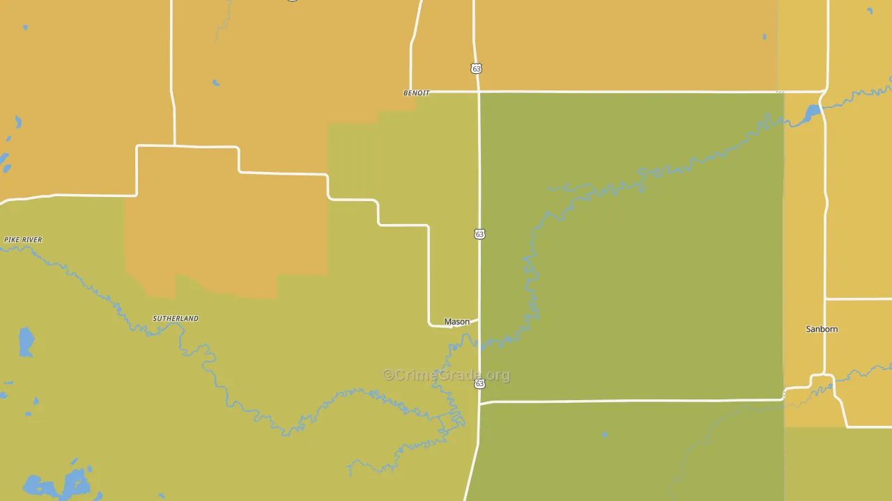 54856, WI Map of Vehicle Theft Rates
