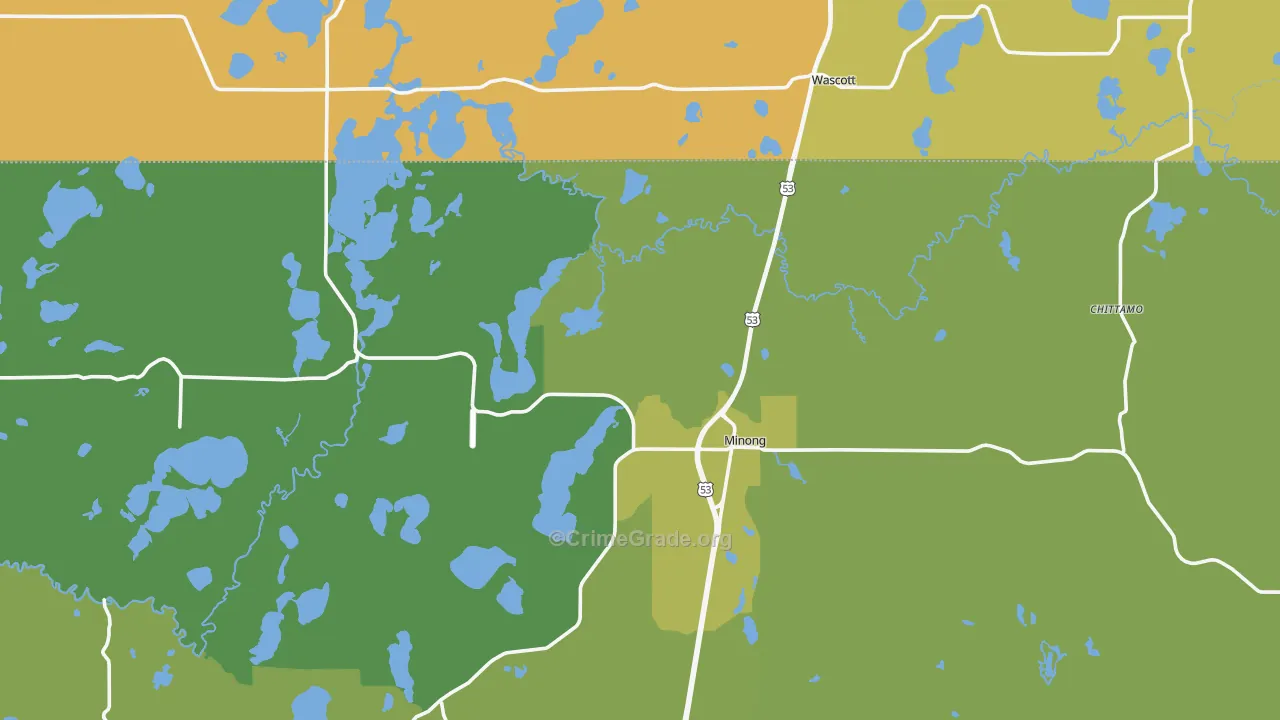 54859, WI Map of Vehicle Theft Rates