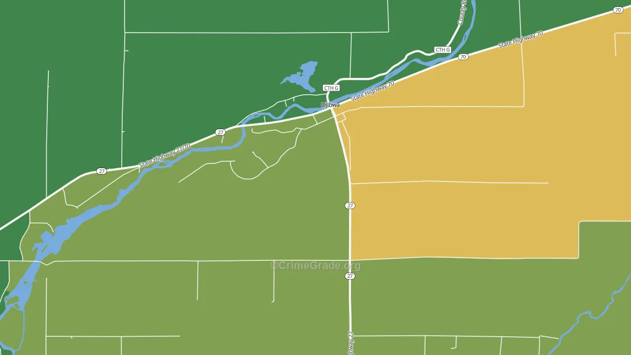 54862, WI Map of Vehicle Theft Rates