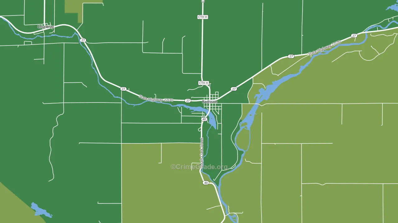 54867, WI Map of Vehicle Theft Rates