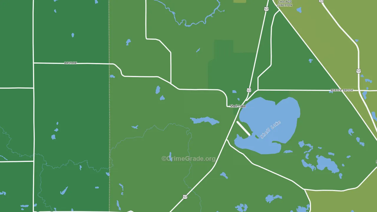 54871, WI Map of Vehicle Theft Rates