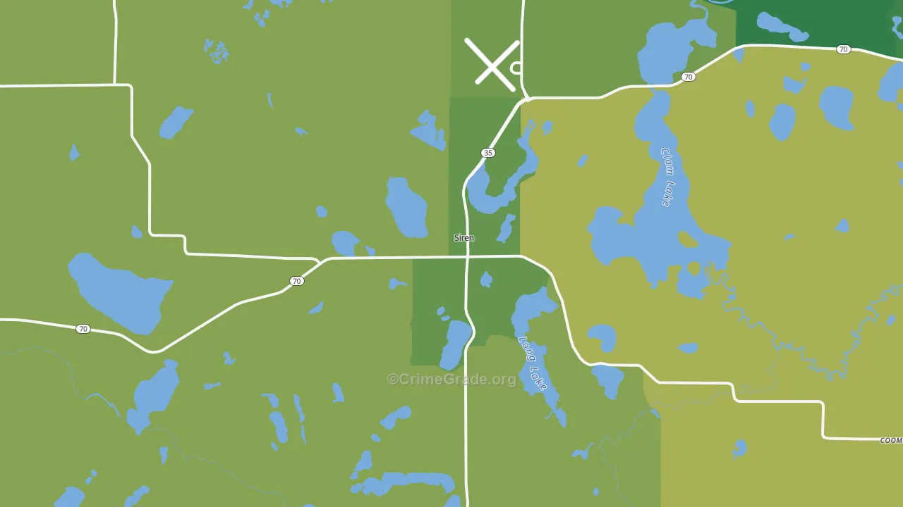 54872, WI Map of Vehicle Theft Rates