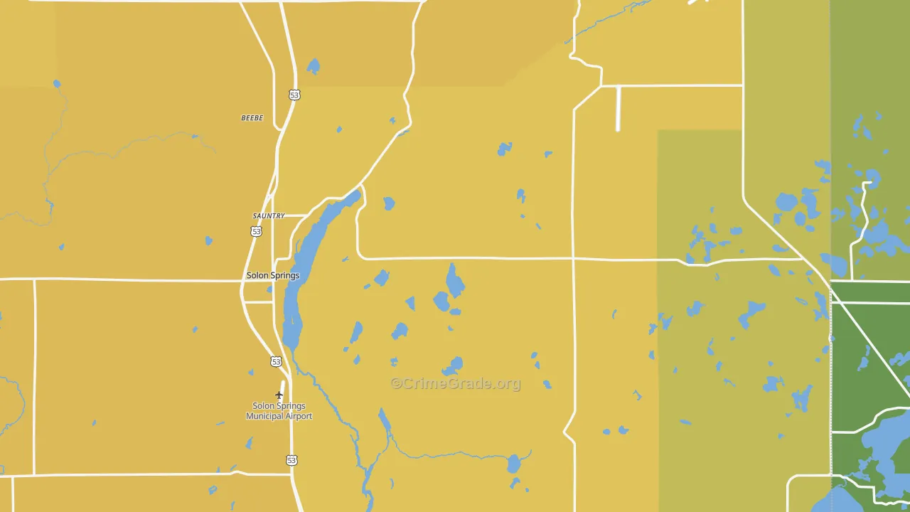 54873, WI Map of Vehicle Theft Rates