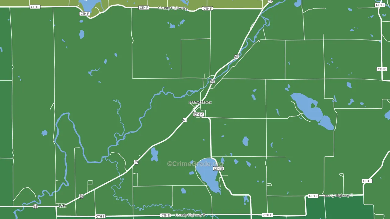 54875, WI Map of Vehicle Theft Rates