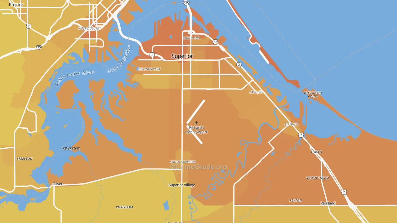 54880, WI Map of Vehicle Theft Rates
