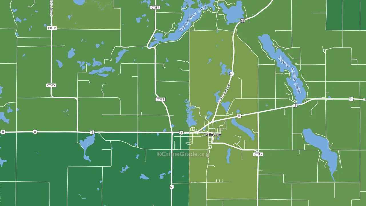 54889, WI Map of Vehicle Theft Rates