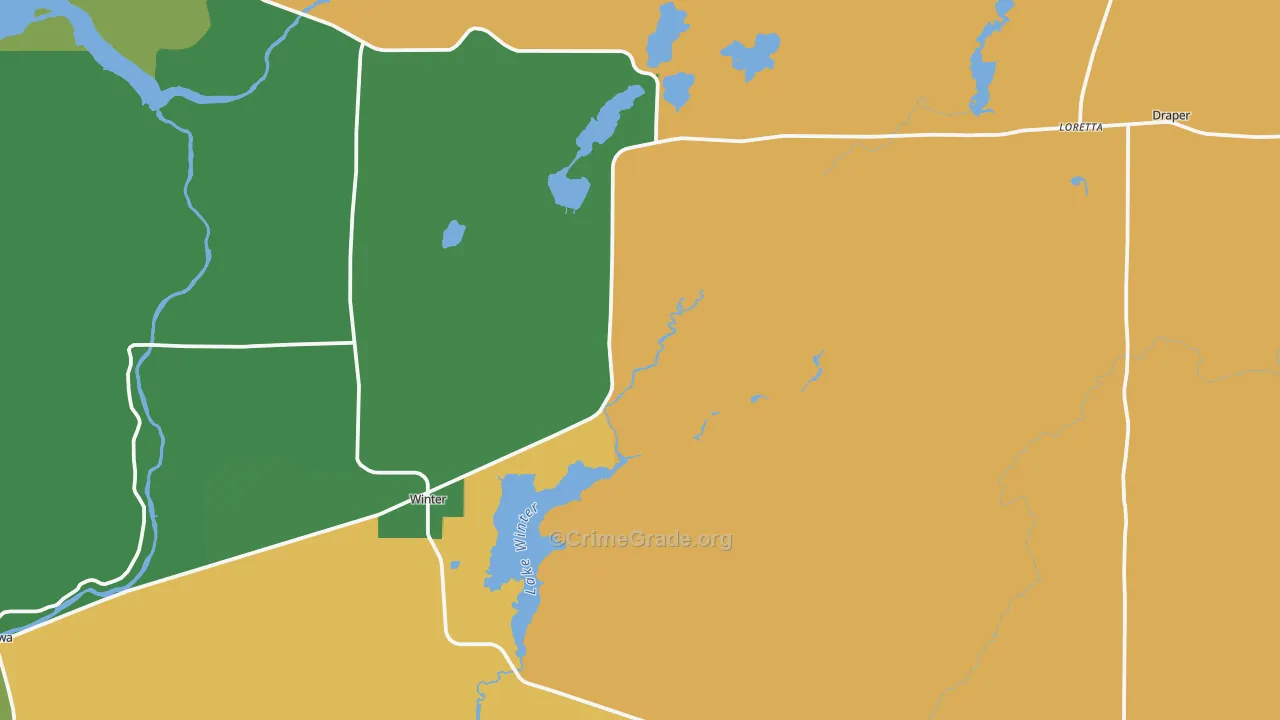 54896, WI Map of Vehicle Theft Rates