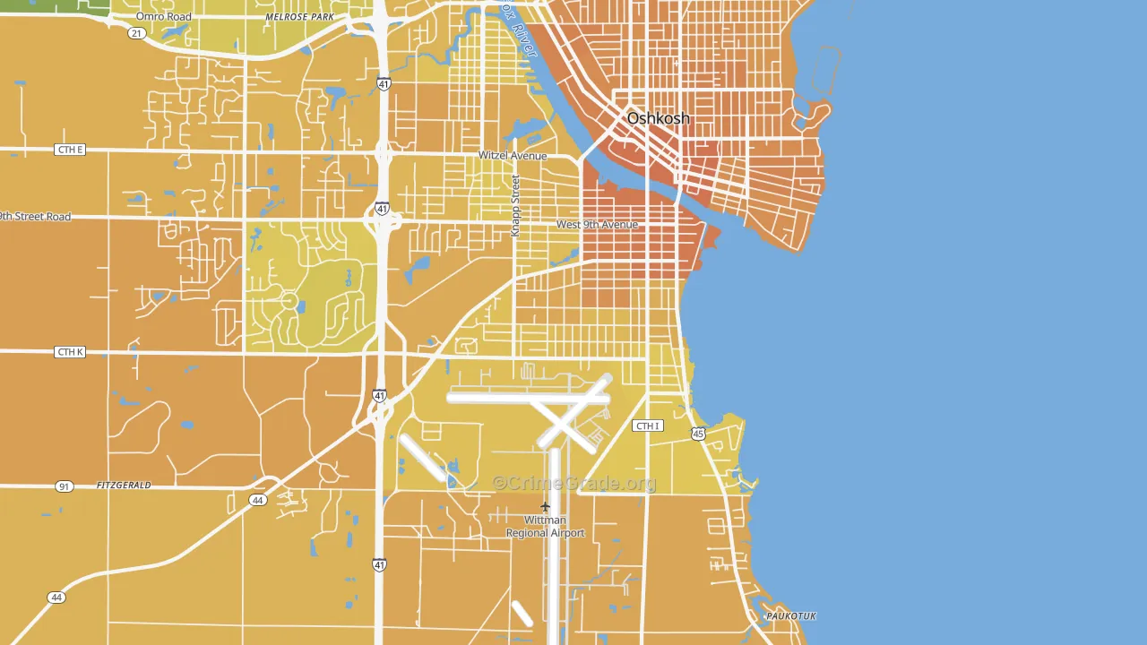 54902, WI Map of Vehicle Theft Rates