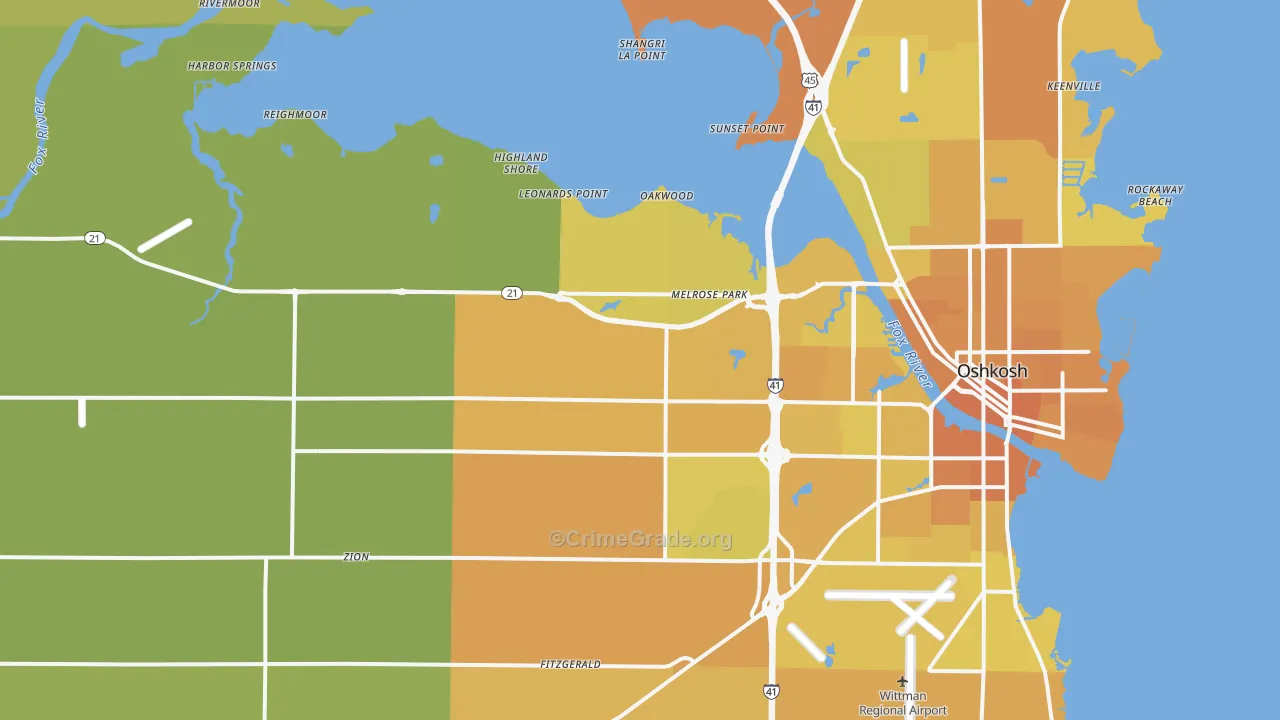 54904, WI Map of Vehicle Theft Rates