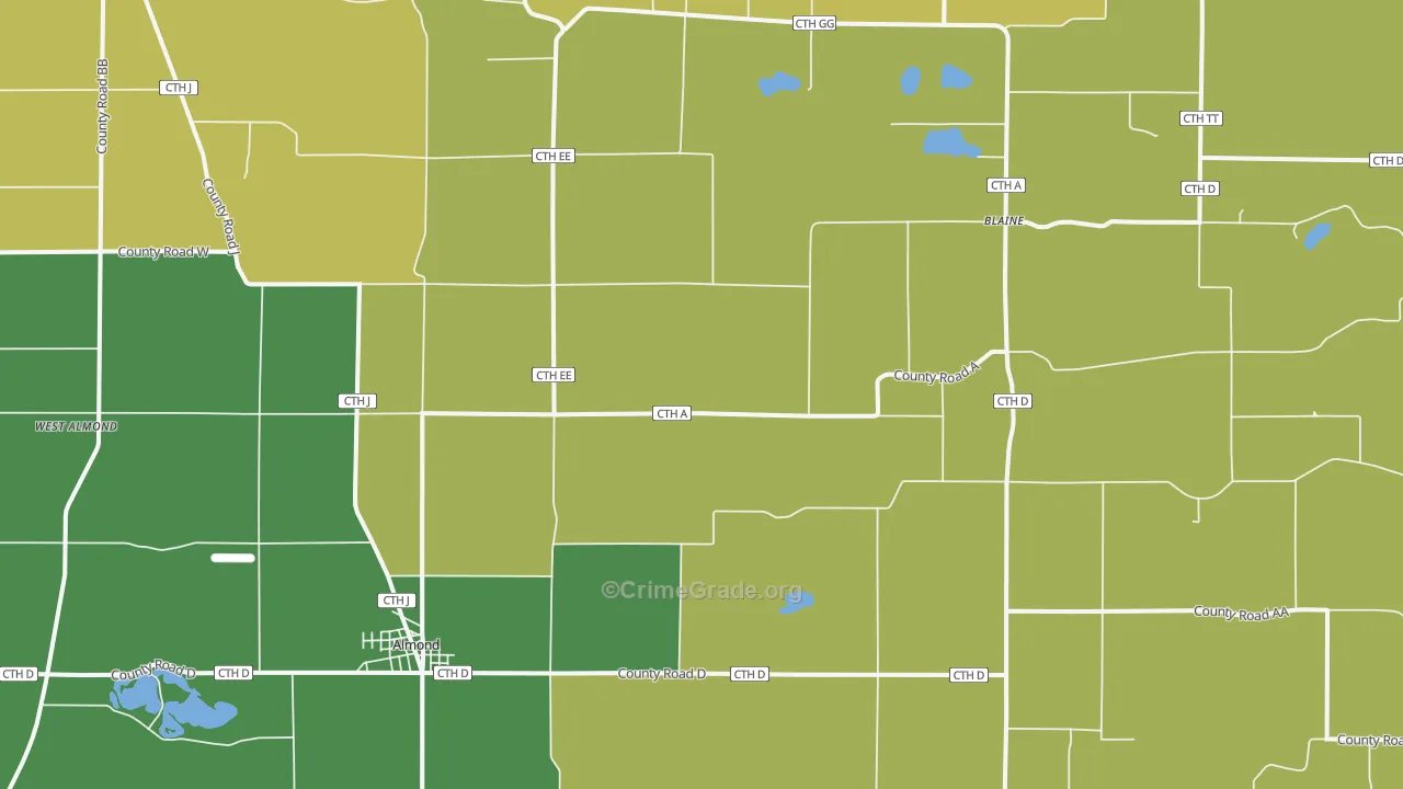 54909, WI Map of Vehicle Theft Rates