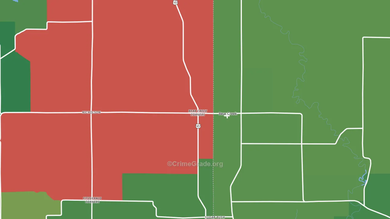 54922, WI Map of Vehicle Theft Rates
